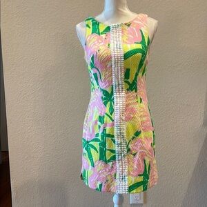 Lilly Pulitzer Floral Sleeveless Dress - Pink, Green, Yellow Sz 6
